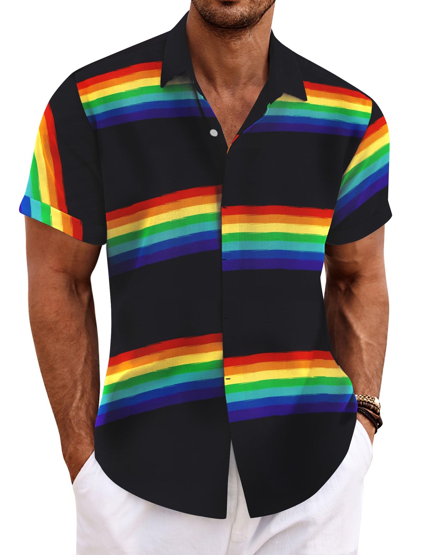Men's Linen Shirts Short Sleeve Casual Shirts Button Down Shirt for Men Beach Summer Wedding Shirt