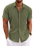 Men's Linen Shirts Short Sleeve Casual Shirts Button Down Shirt for Men Beach Summer Wedding Shirt