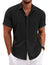 Men's Linen Shirts Short Sleeve Casual Shirts Button Down Shirt for Men Beach Summer Wedding Shirt
