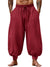 Men's Cotton Linen Harem Pants, Elastic Waist with Drawstring, Loose Casual Trousers for Yoga, Beach and Daily Wea