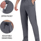3 Pack Men's Jogger Pants with Zipper Pockets, Casual Sports Trousers for Workout Running