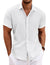 Men's Linen Shirts Short Sleeve Casual Shirts Button Down Shirt for Men Beach Summer Wedding Shirt