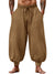 Men's Cotton Linen Harem Pants, Elastic Waist with Drawstring, Loose Casual Trousers for Yoga, Beach and Daily Wea