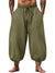 Men's Cotton Linen Harem Pants, Elastic Waist with Drawstring, Loose Casual Trousers for Yoga, Beach and Daily Wea