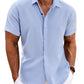 Men's Linen Shirts Short Sleeve Casual Shirts Button Down Shirt for Men Beach Summer Wedding Shirt