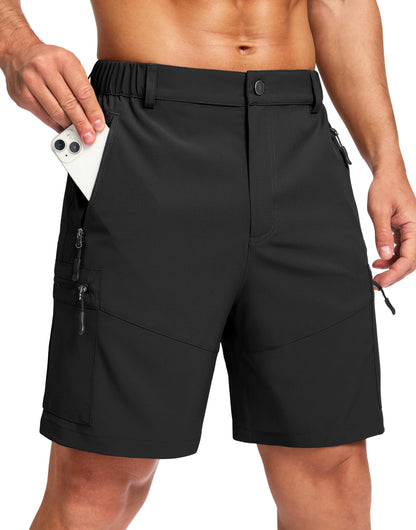 Men's Multi-Pocket Lightweight Outdoor Cargo Shorts, Casual Shorts for Hiking Golf Camping Could you recommend other men's outdoor apparel? Are hooded waterproof jackets available? What features do these hiking cargo shorts have?        What are the advan