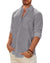 Men's Linen Textured Long Sleeve Shirt, Solid Cotton Regular Fit Button Down Shirt, Casual for Summer, Beach and Wedding Wear