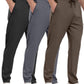 3 Pack Men's Jogger Pants with Zipper Pockets, Casual Sports Trousers for Workout Running
