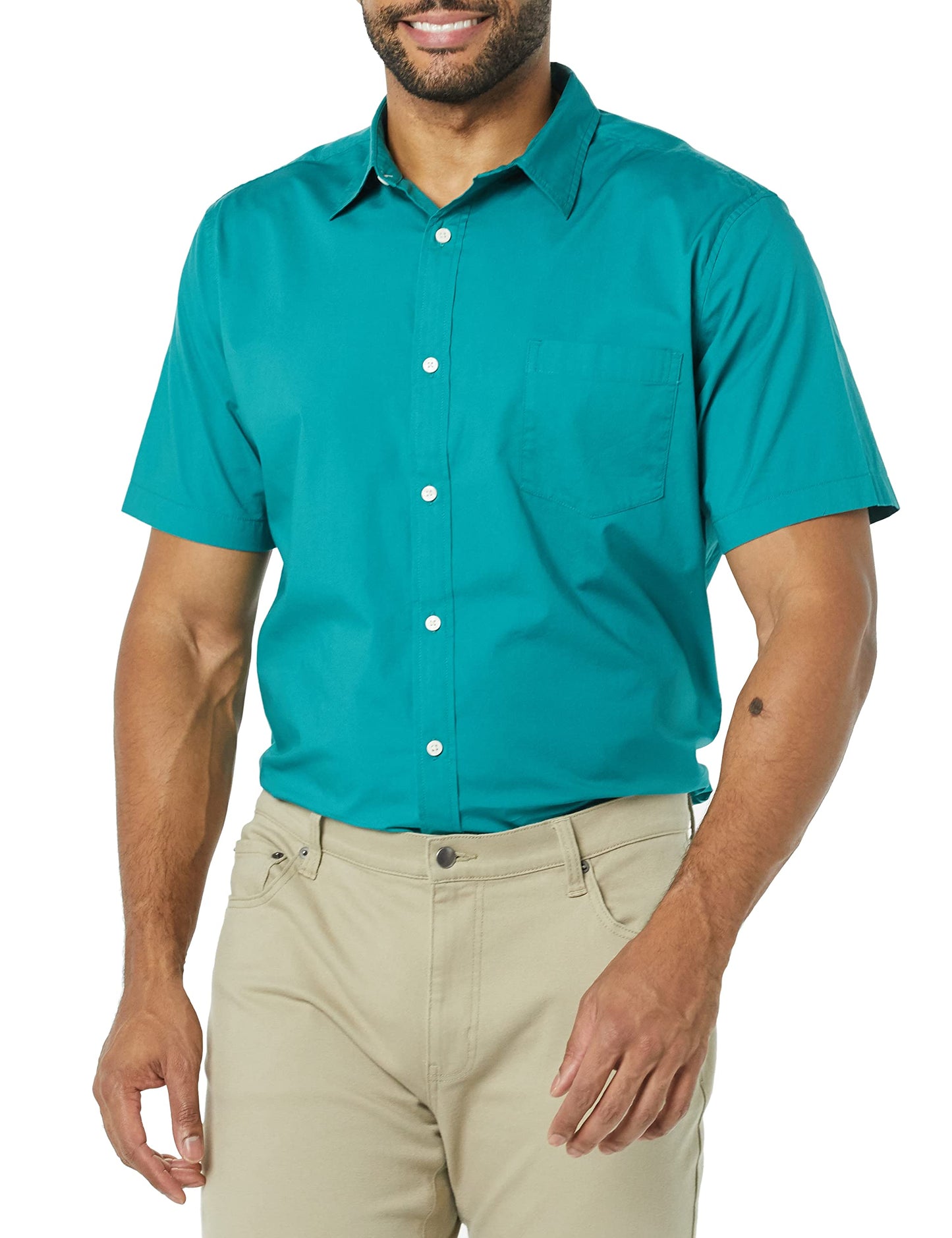 Men's Slim-Fit Short-Sleeve Poplin Shirt