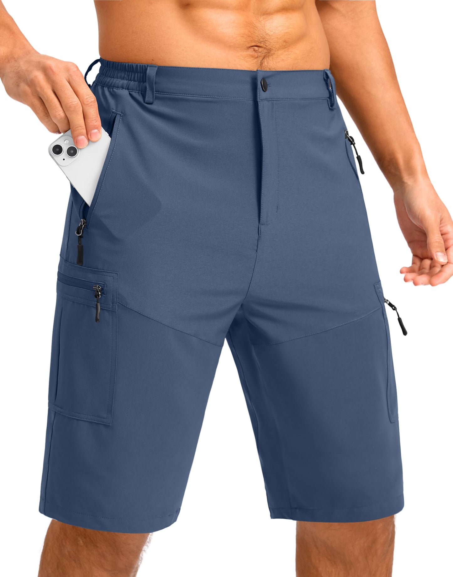 Men's Multi-Pocket Lightweight Outdoor Cargo Shorts, Casual Shorts for Hiking Golf Camping Could you recommend other men's outdoor apparel? Are hooded waterproof jackets available? What features do these hiking cargo shorts have?        What are the advan