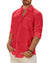 Men's Linen Textured Long Sleeve Shirt, Solid Cotton Regular Fit Button Down Shirt, Casual for Summer, Beach and Wedding Wear