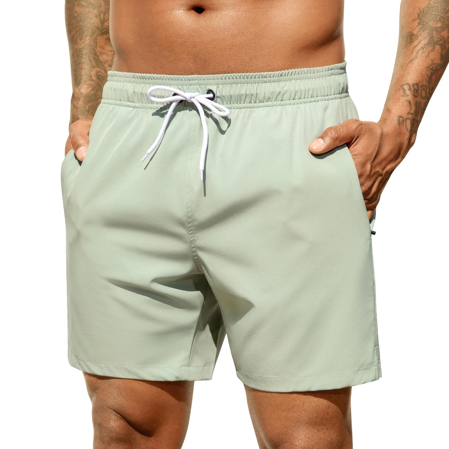 Men's Swim Trunks Quick Dry Beach Shorts with Pockets