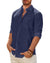 Men's Linen Textured Long Sleeve Shirt, Solid Cotton Regular Fit Button Down Shirt, Casual for Summer, Beach and Wedding Wear