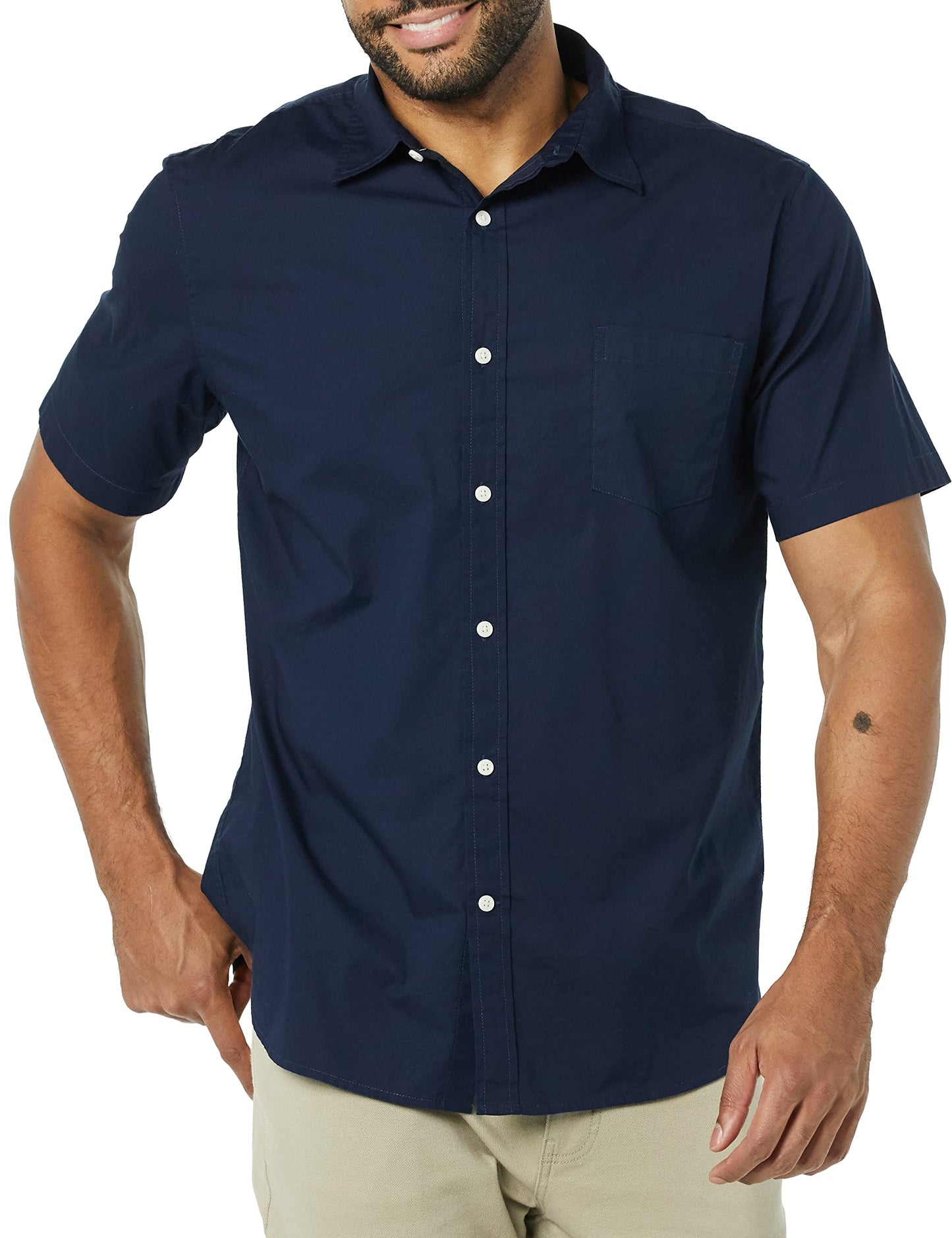 Men's Slim-Fit Short-Sleeve Poplin Shirt