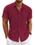 Men's Linen Shirts Short Sleeve Casual Shirts Button Down Shirt for Men Beach Summer Wedding Shirt