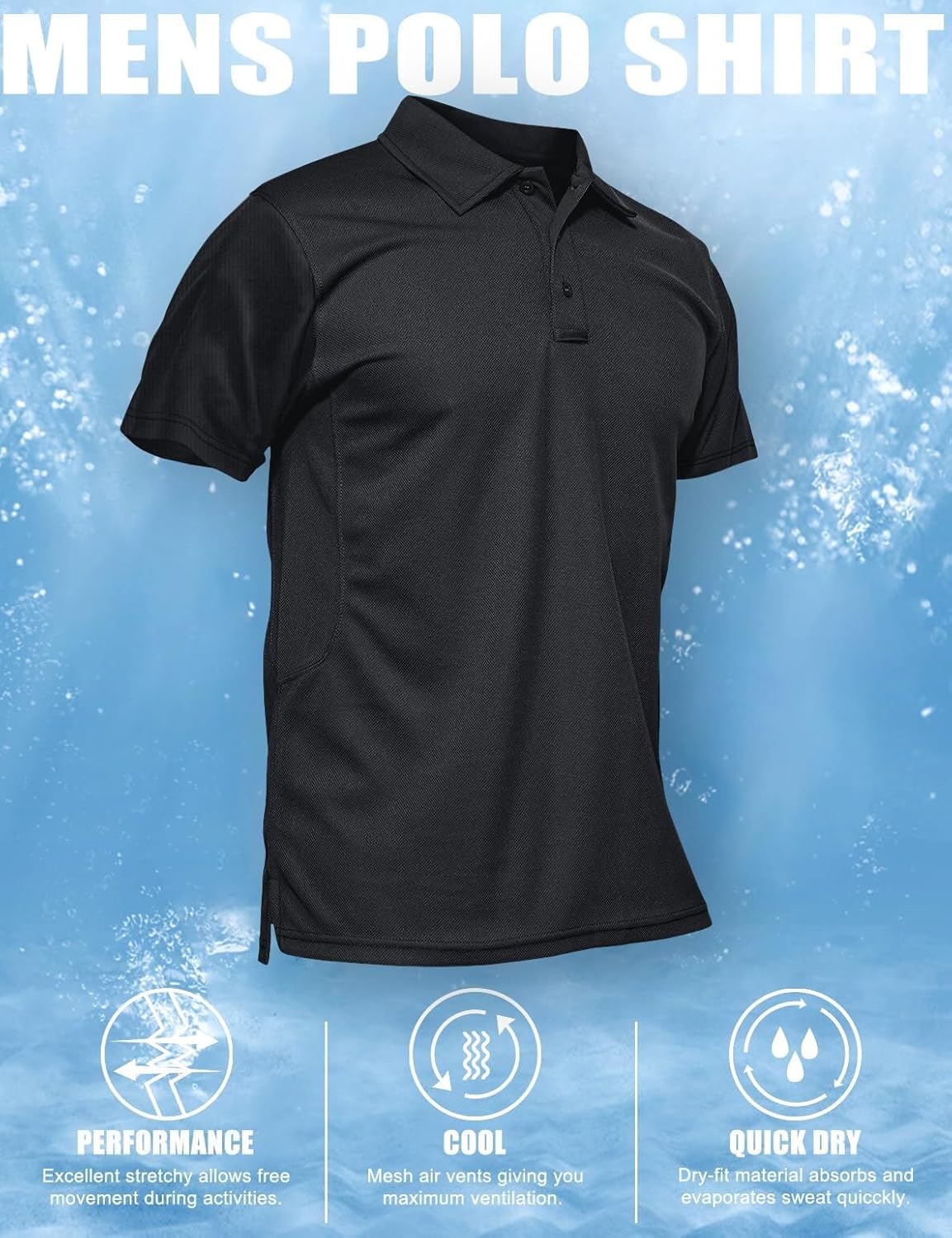 Men's Quick Dry Short Sleeve Polo Shirt, Casual Golf Daily Tops