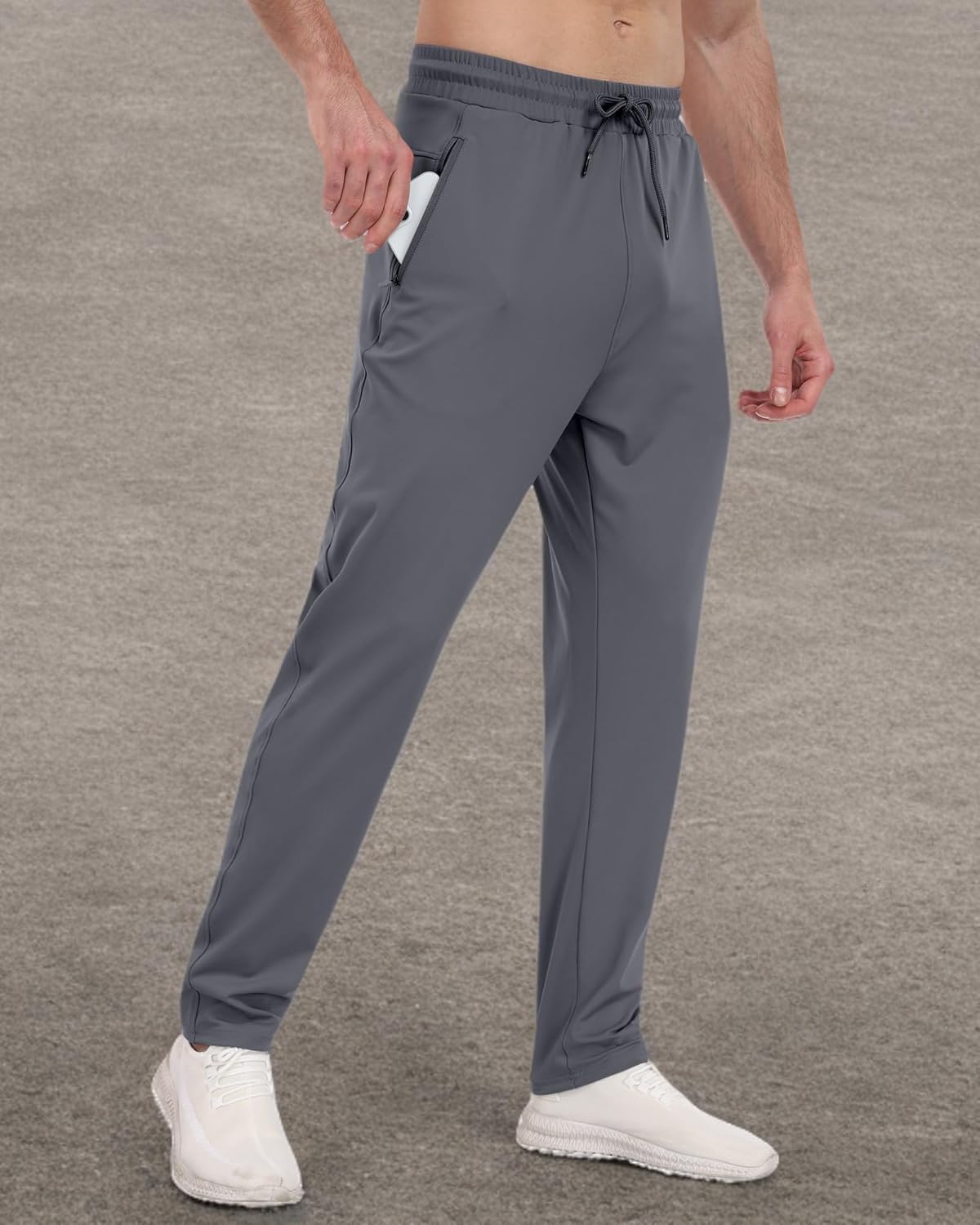 3 Pack Men's Jogger Pants with Zipper Pockets, Casual Sports Trousers for Workout Running