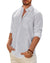 Men's Linen Textured Long Sleeve Shirt, Solid Cotton Regular Fit Button Down Shirt, Casual for Summer, Beach and Wedding Wear