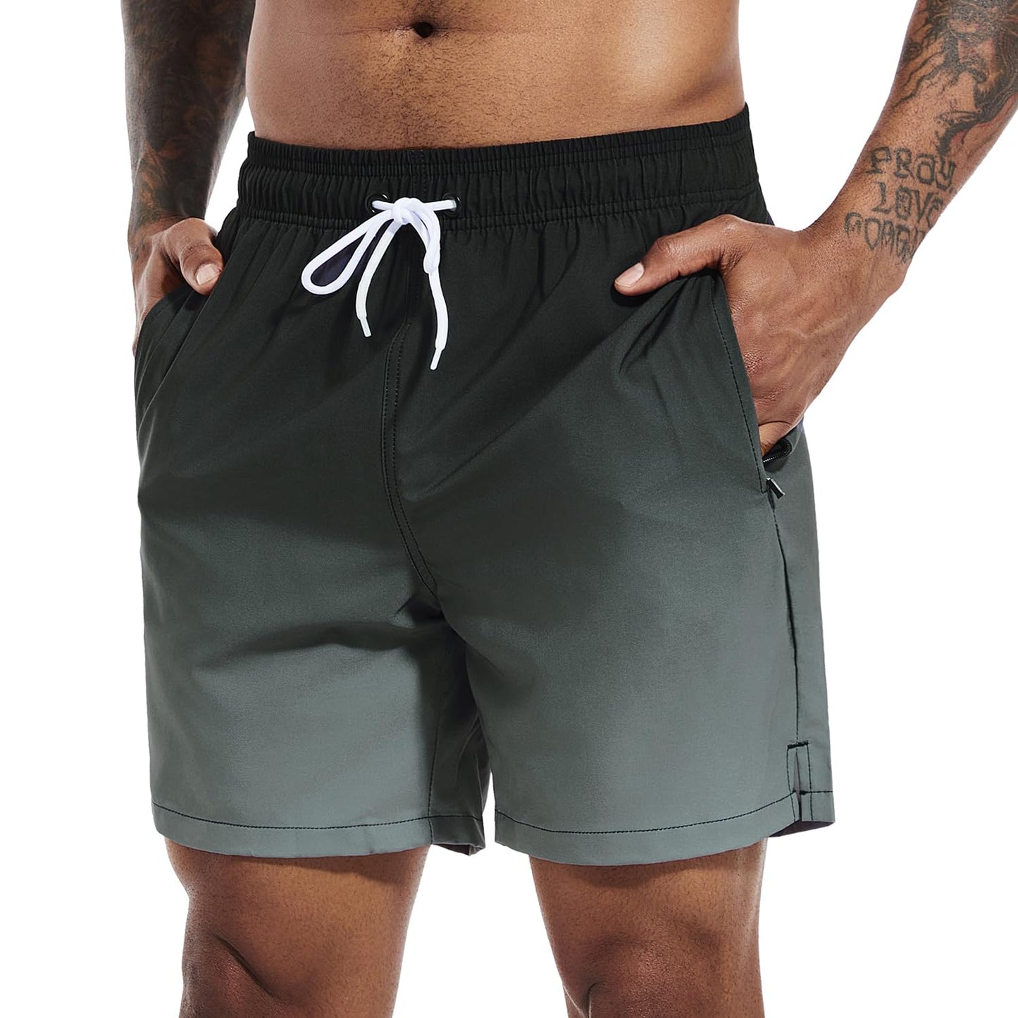 Men's Swim Trunks Quick Dry Beach Shorts with Pockets