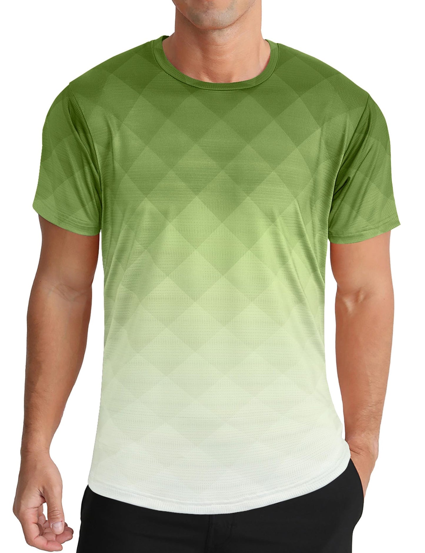 Men's Quick Dry Short Sleeve Sports Tee, Breathable Training Running Tops