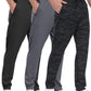 3 Pack Men's Jogger Pants with Zipper Pockets, Casual Sports Trousers for Workout Running