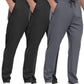3 Pack Men's Jogger Pants with Zipper Pockets, Casual Sports Trousers for Workout Running
