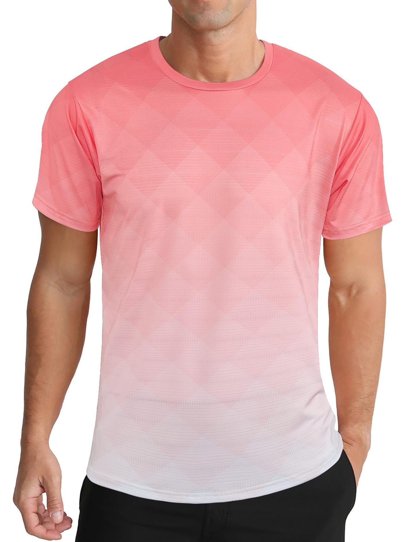 Men's Quick Dry Short Sleeve Sports Tee, Breathable Training Running Tops