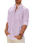Men's Linen Textured Long Sleeve Shirt, Solid Cotton Regular Fit Button Down Shirt, Casual for Summer, Beach and Wedding Wear