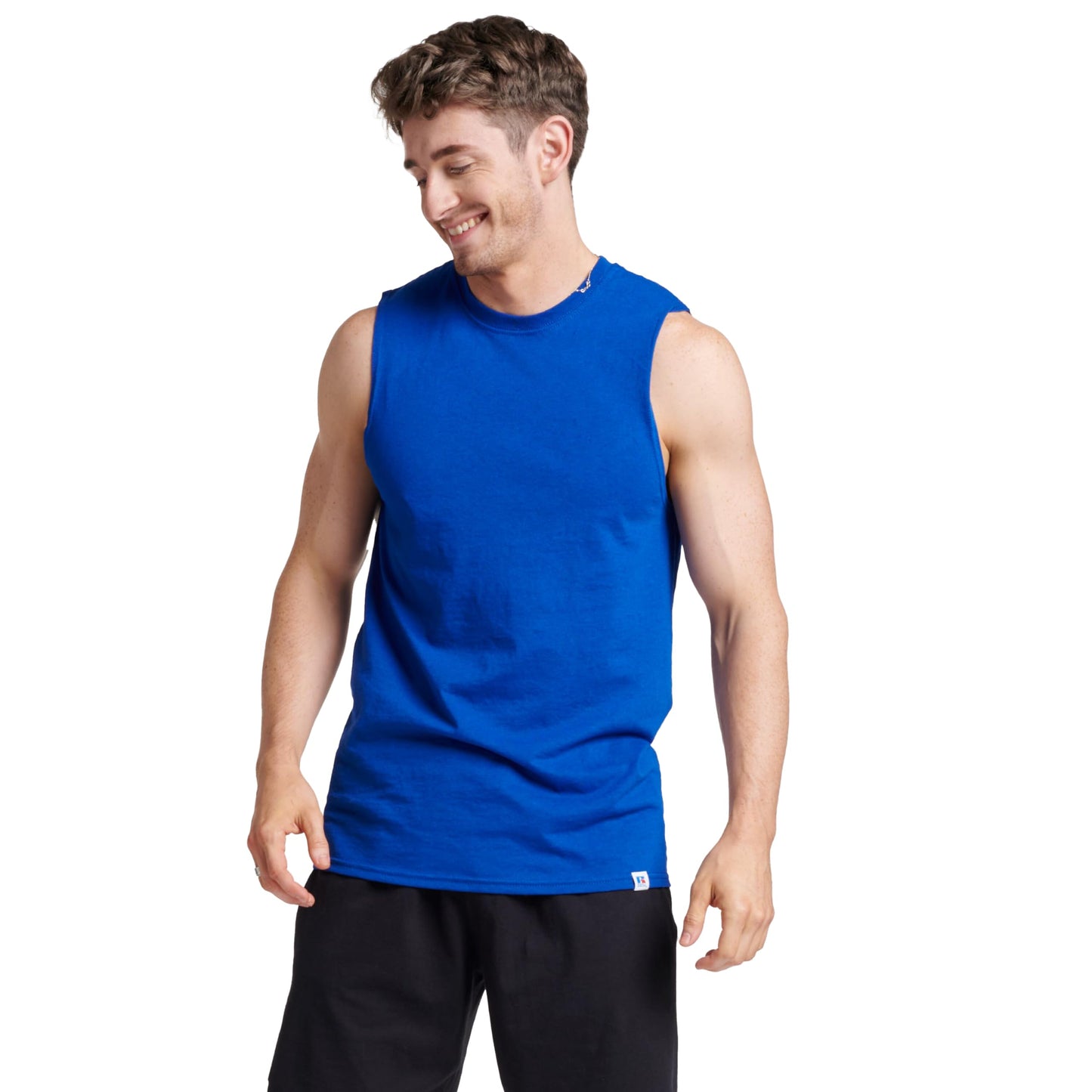 Men's Cotton Blend Sleeveless Muscle Tank Top, Moisture Wicking Anti-Odor Sun Protection Vest