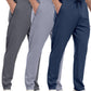 3 Pack Men's Jogger Pants with Zipper Pockets, Casual Sports Trousers for Workout Running