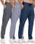 3 Pack Men's Jogger Pants with Zipper Pockets, Casual Sports Trousers for Workout Running