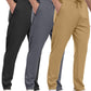 3 Pack Men's Jogger Pants with Zipper Pockets, Casual Sports Trousers for Workout Running