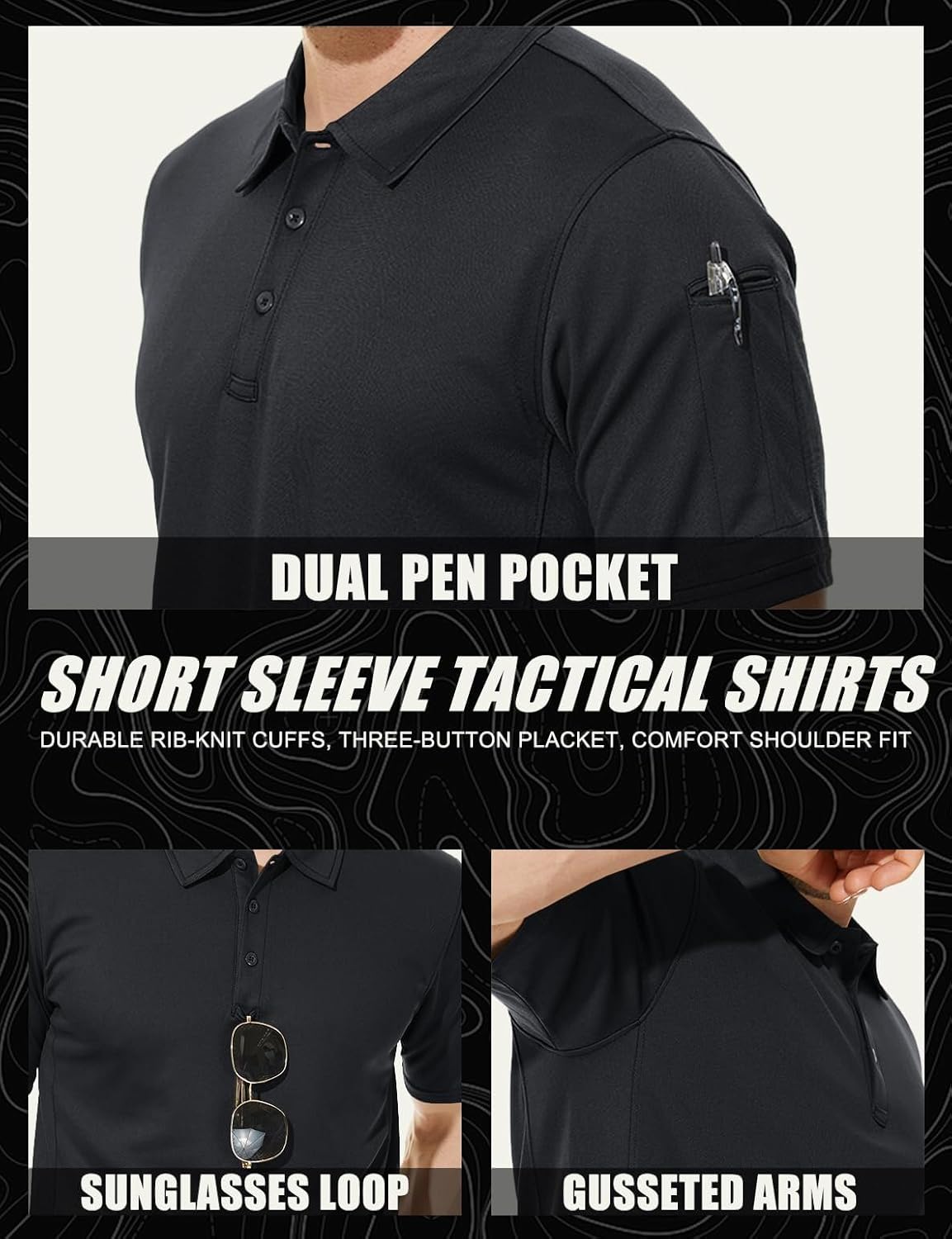 Men's Quick Dry Short Sleeve Polo Shirt, Casual Golf Daily Tops