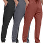 3 Pack Men's Jogger Pants with Zipper Pockets, Casual Sports Trousers for Workout Running