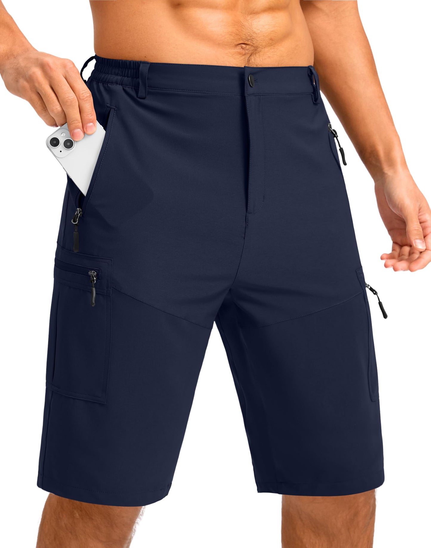 Men's Multi-Pocket Lightweight Outdoor Cargo Shorts, Casual Shorts for Hiking Golf Camping Could you recommend other men's outdoor apparel? Are hooded waterproof jackets available? What features do these hiking cargo shorts have?        What are the advan