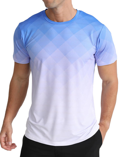 Men's Quick Dry Short Sleeve Sports Tee, Breathable Training Running Tops