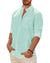 Men's Linen Textured Long Sleeve Shirt, Solid Cotton Regular Fit Button Down Shirt, Casual for Summer, Beach and Wedding Wear