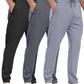 3 Pack Men's Jogger Pants with Zipper Pockets, Casual Sports Trousers for Workout Running