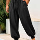 Men's Cotton Linen Harem Pants, Elastic Waist with Drawstring, Loose Casual Trousers for Yoga, Beach and Daily Wea