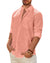 Men's Linen Textured Long Sleeve Shirt, Solid Cotton Regular Fit Button Down Shirt, Casual for Summer, Beach and Wedding Wear
