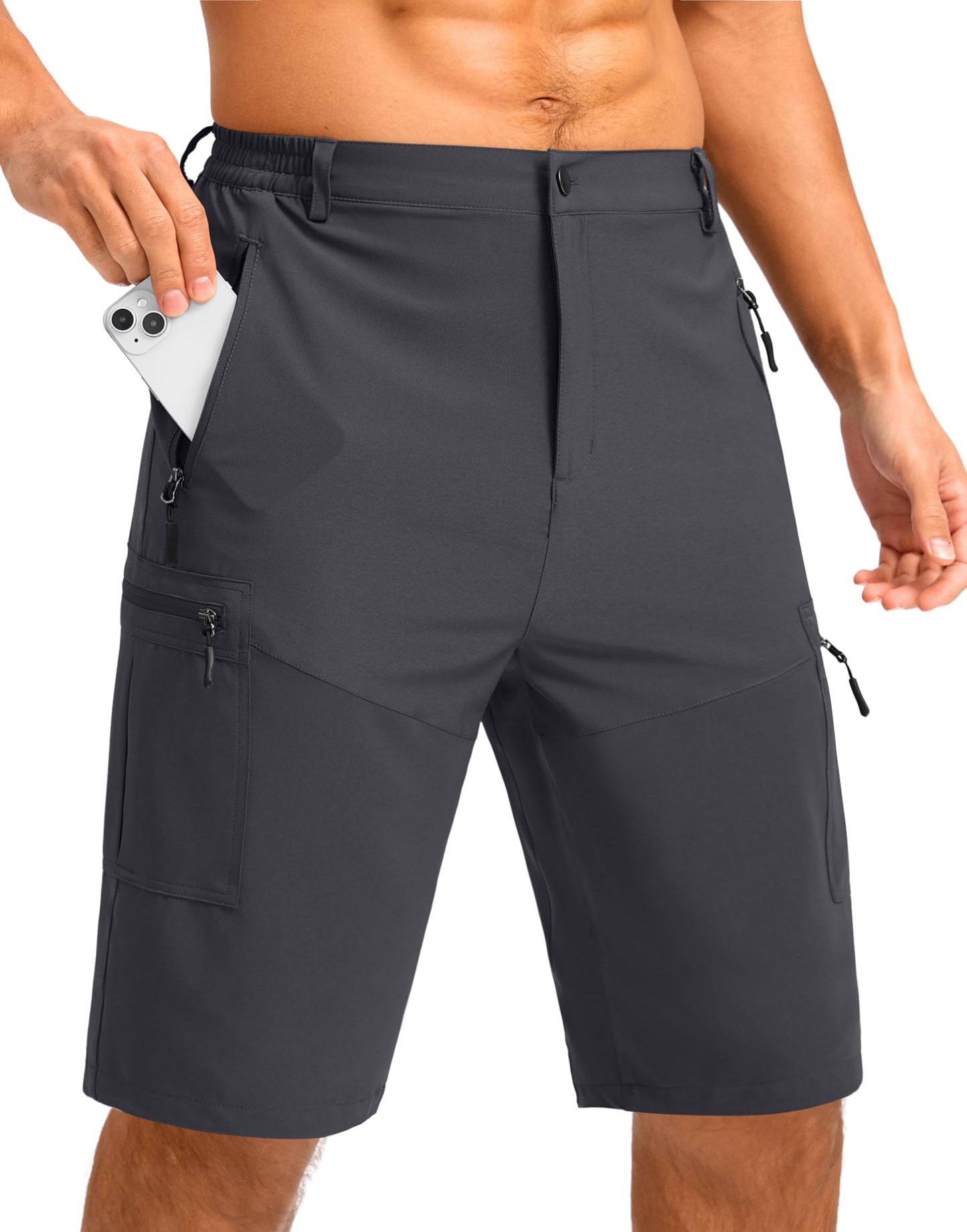 Men's Multi-Pocket Lightweight Outdoor Cargo Shorts, Casual Shorts for Hiking Golf Camping Could you recommend other men's outdoor apparel? Are hooded waterproof jackets available? What features do these hiking cargo shorts have?        What are the advan
