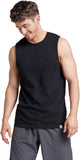 Men's Cotton Blend Sleeveless Muscle Tank Top, Moisture Wicking Anti-Odor Sun Protection Vest