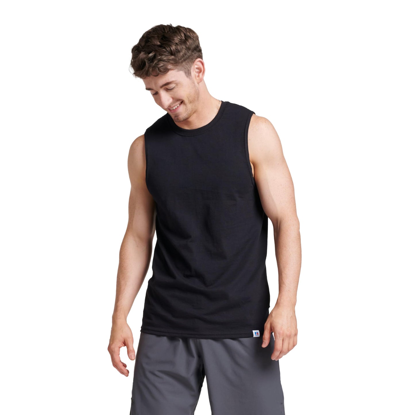 Men's Cotton Blend Sleeveless Muscle Tank Top, Moisture Wicking Anti-Odor Sun Protection Vest