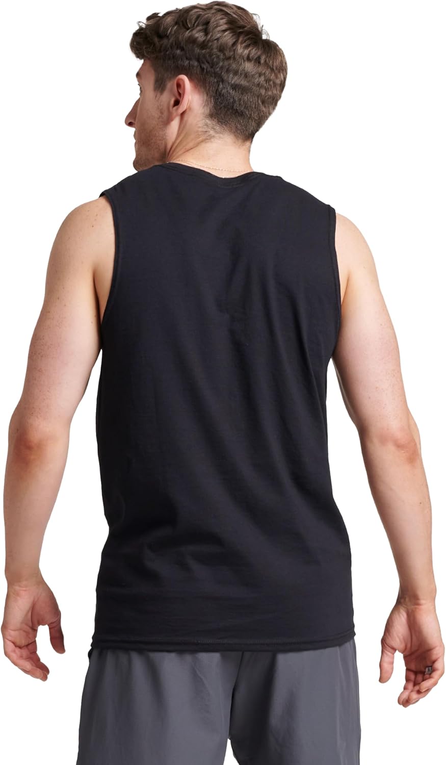 Men's Cotton Blend Sleeveless Muscle Tank Top, Moisture Wicking Anti-Odor Sun Protection Vest