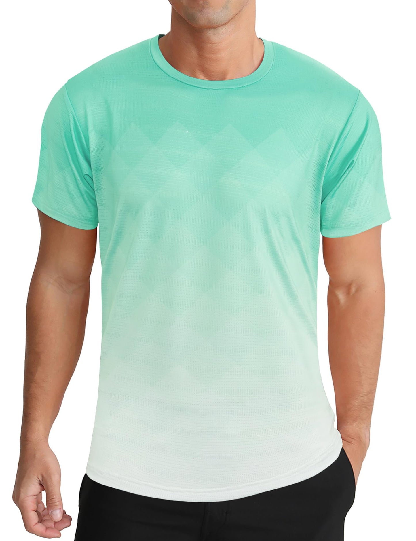 Men's Quick Dry Short Sleeve Sports Tee, Breathable Training Running Tops