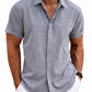 Men's Linen Shirts Short Sleeve Casual Shirts Button Down Shirt for Men Beach Summer Wedding Shirt