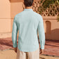Men's Linen Textured Long Sleeve Shirt, Solid Cotton Regular Fit Button Down Shirt, Casual for Summer, Beach and Wedding Wear