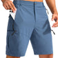 Men's Multi-Pocket Lightweight Outdoor Cargo Shorts, Casual Shorts for Hiking Golf Camping Could you recommend other men's outdoor apparel? Are hooded waterproof jackets available? What features do these hiking cargo shorts have?        What are the advan
