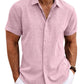 Men's Linen Shirts Short Sleeve Casual Shirts Button Down Shirt for Men Beach Summer Wedding Shirt