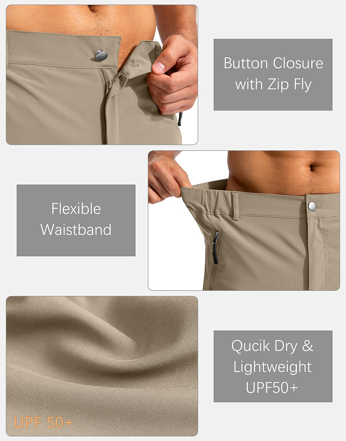 Men's Multi-Pocket Lightweight Outdoor Cargo Shorts, Casual Shorts for Hiking Golf Camping Could you recommend other men's outdoor apparel? Are hooded waterproof jackets available? What features do these hiking cargo shorts have?        What are the advan